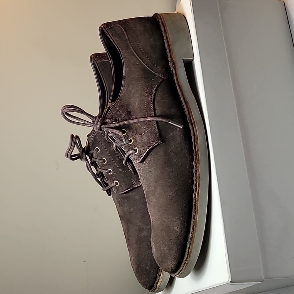 John Varvatos brown suede leather derby oxfords size 10.5M (Tub4)